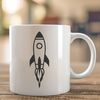 Sleek Rocket Ship Vector Art A futuristic spacecraft with a sleek design and multiple propulsion systems.