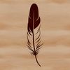 A stylized graphic representation of a feather designed for cutting machines and laser cutters.