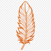Free Vector Feather Design A simple, detailed illustration of a feather, suitable for digital design and vector graphics.