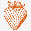 Colorful Fruit Clip Art A 2D illustration of a strawberry, suitable for digital design projects.