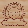 A high-quality vector illustration of the sun in bold, bright colors.