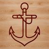 Simple Ship's Anchor SVG Vector A simple line drawing of a ship's anchor with a sturdy shackle and rope.