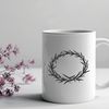 Thorny Emblem Illustration A high-resolution vector design of a Crown of Thorns symbolizing sacrifice and devotion in Christian tradition.