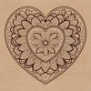 A colorful mandala design featuring a heart at its center, suitable for digital cutting machines or laser cutters.