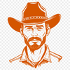 Western Design Illustration A digital illustration of a cowboy figure, suitable for cutting and crafting with a Cricut or laser cutter.