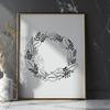 Beautiful Wreath SVG Design Floral patterned circular SVG design featuring a decorative wreath shape with intricate details and textures.