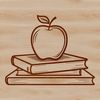 Beautiful Apple Book Illustration A digital illustration of an apple book with a teacher's guide, suitable for education purposes.