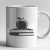 Beautiful Apple Book Cover SVG Design A digital illustration of a book with an apple symbol on the cover, suitable for educational purposes.
