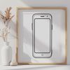 Free Vector Phone Graphic A detailed illustration of a modern mobile phone with sleek design and minimalistic interface.