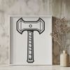 Illustrative Hammer Tool Icon A simple illustration of a hammer tool with a flat head and handle.