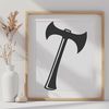 Beautiful Axe Graphic Design Asset A high-quality illustration of a traditional axe, suitable for graphic design projects and cutting machine stencils.