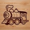Beautiful Railway Design Clipart SVG A detailed illustration of a train, suitable for vector art and cutting machine designs.