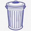 Eco-Friendly Trash Can Icon A vector illustration of a trash can with a lid, ideal for various graphic designs.