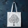 An editable graphic representation of a single tree designed with precision.