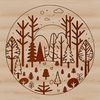 A detailed, scalable illustration of trees in a forest environment.