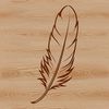A single feather with clean lines and geometric shapes, suitable for vector design and cutting machine applications.