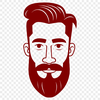 Bearded Gentleman Clip Art A stylized illustration of a bearded male figure in simple lines.