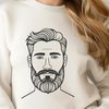 Simple Bearded Male Figure Illustration A simple illustration of a bearded male figure.