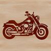 A digital illustration of a motorcycle with sleek design and metallic accents.