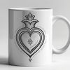 Symbolic Devotion Icon A symbolic representation of devotion, this vector art image features a stylized Sacred Heart design.