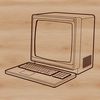 Computer Hardware Vector Icon An abstract vector representation of a standard desktop computer hardware setup.