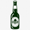 Minimalist Beer Bottle Design A digital illustration of a beer bottle in a minimalist style.