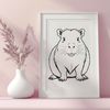 Capybara SVG Vector Graphic Art Vector illustration of a capybara, a large rodent native to South America.