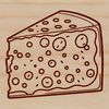 A digital illustration of a wheel of cheese in vector format.