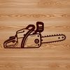 Free Vector Chainsaw Design A detailed illustration of a chainsaw, ideal for vector design projects in Illustrator or Procreate.