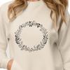 Beautiful Wreath SVG Design Free Download An SVG illustration of a decorative wreath featuring various flowers and foliage.