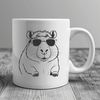 Cute Rodent in Shades A capybara wearing sunglasses in a vector design format.