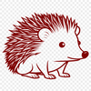 Hedgehog Illustration in Simple Design A stylized illustration of a hedgehog with a simple design.
