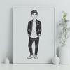 Simple Man Line Art A minimalist line art representation of a man, suitable for digital design applications.