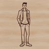 A male figure depicted in a simple vector design, suitable for various digital applications.