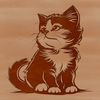 SVG Cat Silhouette Download A small, adorable cat sitting on the ground, depicted as a vector graphic.