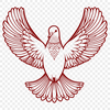 Symbolic Bird Silhouette A white bird with smooth features and a gentle expression.