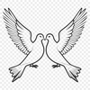 Whimsical Dove Silhouette A symbolic white bird with outstretched wings, representing peace and serenity.