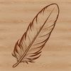 A stylized illustration of a feather, suitable for digital use in various formats such as SVG.