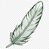 Delicate Feather Silhouette with Crisp Edges High-resolution SVG design of a single feather with precise lines and shapes.