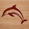 Elegant Sea Mammal Illustration A sleek aquatic mammal swimming in the ocean.