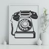 Illustrative icon of a telephone for digital design projects.