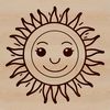Brighten Up Your Day with this Beautiful Sun Design A high-quality digital illustration of the sun with bold lines and simple shapes, ideal for various design applications.