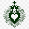 A stylized vector illustration of the Sacred Heart, designed with clean lines and minimalist details.