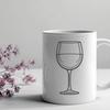 Beautiful Wine Filled Glass Illustration A glass filled with red wine, ready to be poured and enjoyed.