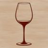 A glass containing a red liquid commonly consumed as a beverage.