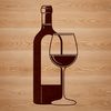 A digital representation of a wine bottle and glass.