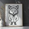 Wolf Anatomy Vector Graphic A detailed SVG design of a wolf's anatomy, suitable for cutting and crafting with a Cricut or laser cutter.
