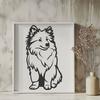 Artistic Sitting Shetland Sheepdog - PNG