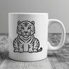 Stunning Sitting Tiger - DXF