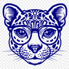 Artistic Big Cat - DXF For Commercial Use